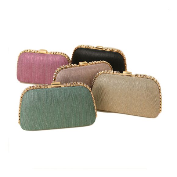 Tigerstars Pink Rhinestone Trim Evening Clutch Bag - Picture 2 of 2